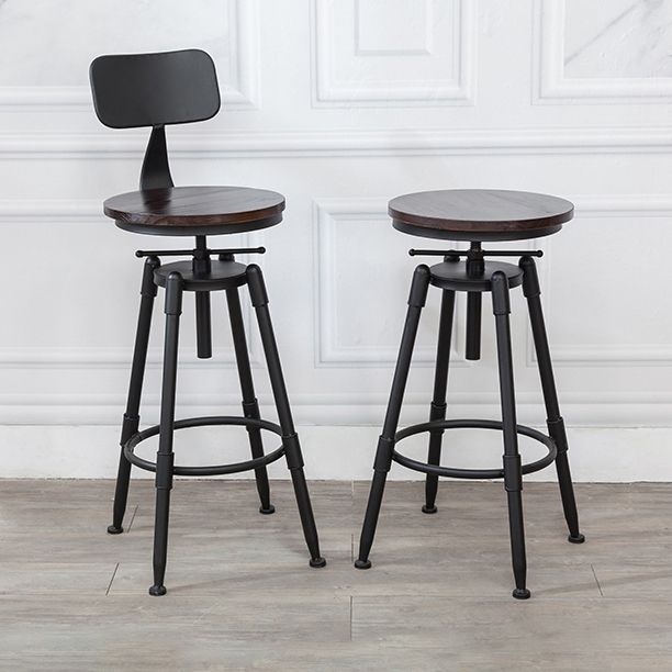 Modern Armless Rotatable Counter Stool Iron Cafe Bar Stool with Seat and Pedal Clearhalo 'Bar Furniture' 'Bar Stools' 'bar_stools' 'furn' 'furn_bar_stools' 'Furniture' 'Kitchen & Dining Furniture' 1200x1200_54f19ad3-87b4-453f-974d-21a00b110cfc