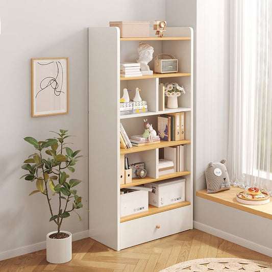 Modern Wooden Bookshelf Closed Back Bookcase for Home Office
