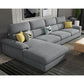 35.43"High Pillow Top Arm Sectional Slipcovered Sofa with Cushion Back Clearhalo 'furn' 'furn_sectionals' 'Furniture' 'furniture_sectionals' 'Living Room Furniture' 'Sectionals' 1200x1200_54f26010-03c4-44d2-8ce9-54953f6dcb91