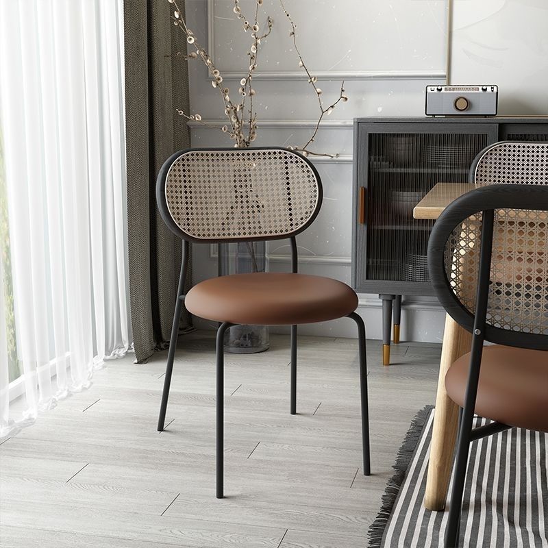 Chaises de salle à manger sans bras tapissées, chaise latérale de salle à manger industrielle