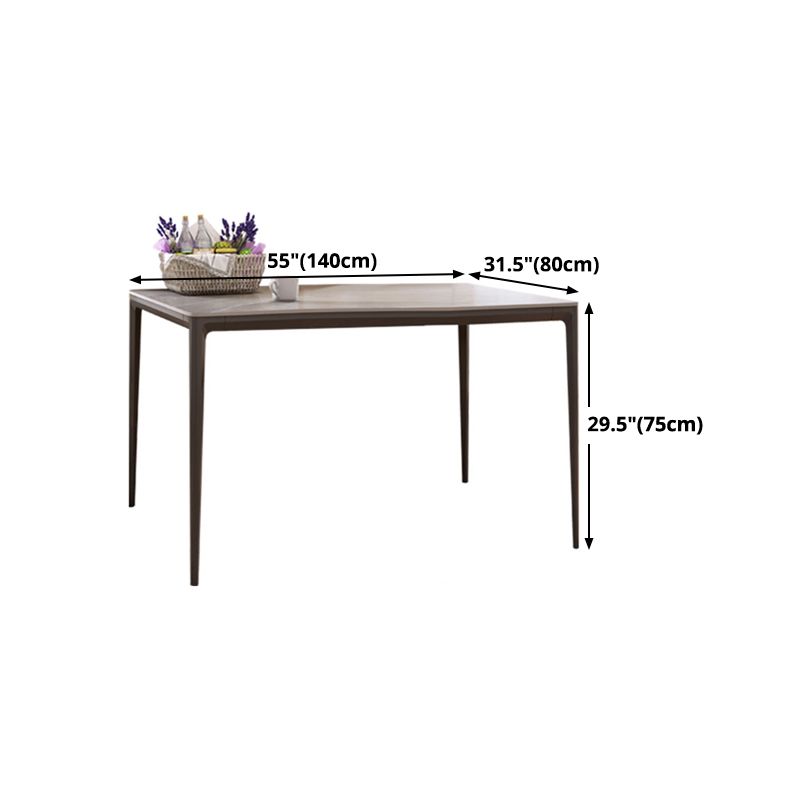 Sintered Stone Grey Dining Table Industrial 4 Legs Table for Dining Room Clearhalo 'Dining Tables & Seating' 'Dining Tables' 'dining_table' 'furn' 'furn_dining_table' 'Furniture' 'furniture_dining_table' 'Kitchen & Dining Furniture' 'kitchen' 'kitchen_dining_table' 1200x1200_54f434d4-4db6-44ac-a043-7d8f62ed2dbd