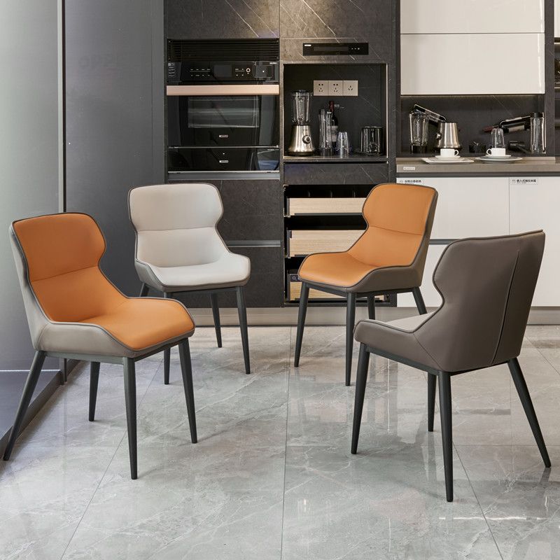 Modern Metal Indoor-Outdoor Chair Dining Room Wingback Parsons Armless Chair Clearhalo ' kitchen&dining_furn' 'Dining Chairs' 'Dining Tables & Seating' 'dining_chair' 'furn' 'furn_dining_chair' 'Furniture' 'furniture_dining_chair' 'Kitchen & Dining Furniture' 'kitchen' 1200x1200_54f4be75-9a9a-4bc7-9373-abde7a8ad4dc