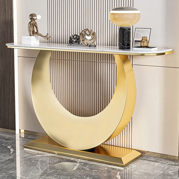 Tavolo accento in pietra glam tavolo da divano di divani resistenti a graffi per la sala