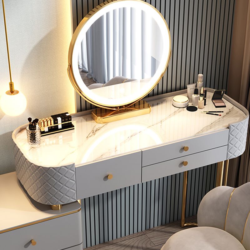 Glam Glass Makeup Vanity Desk Bedroom Vanity Dressing Table with Drawer Clearhalo 'Bedroom Furniture' 'furn' 'furn_makeup_vanities' 'Furniture' 'Makeup Vanities' 'makeup_vanities' 1200x1200_54f5f7a7-a121-4d1b-9e09-9830ff19fe21