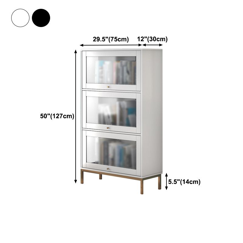11.81"W Bookcase Glam Style Shelf Bookcase for Home and Office with Door Clearhalo 'Bookcases' 'furn' 'furn_bookcases' 'Furniture' 'furniture_bookcases' 'kitchen' 'kitchen_bookcases' 'Living Room Furniture' 'Office Furniture' 1200x1200_54f6db29-c275-47c9-a692-d55868ce1974