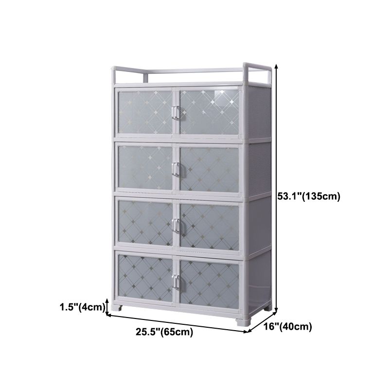 White Metal Contemporary Sideboard Cabinet Dining Room Sideboard Clearhalo 'buffet_sideboard' 'Buffets & Sideboards' 'furn' 'furn_buffet_sideboard' 'Furniture' 'furniture_buffet_sideboard' 'Kitchen & Dining Furniture' 1200x1200_54f897e2-7f2f-4188-8f2b-c4a3ceb70593