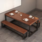 Contemporary 1/3 Pieces Furniture Rectangle Solid Wood Dining Table Set in Brown