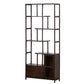 Espresso Shelf Bookcase with Doors Open Back Bookshelf for Office