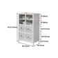 Metal Kitchen Open Storage Buffet Sideboard White Glass Doors Side Board Clearhalo 'buffet_sideboard' 'Buffets & Sideboards' 'furn' 'furn_buffet_sideboard' 'Furniture' 'furniture_buffet_sideboard' 'Kitchen & Dining Furniture' 1200x1200_54fc90e9-d515-485c-9d27-1fde3143811e