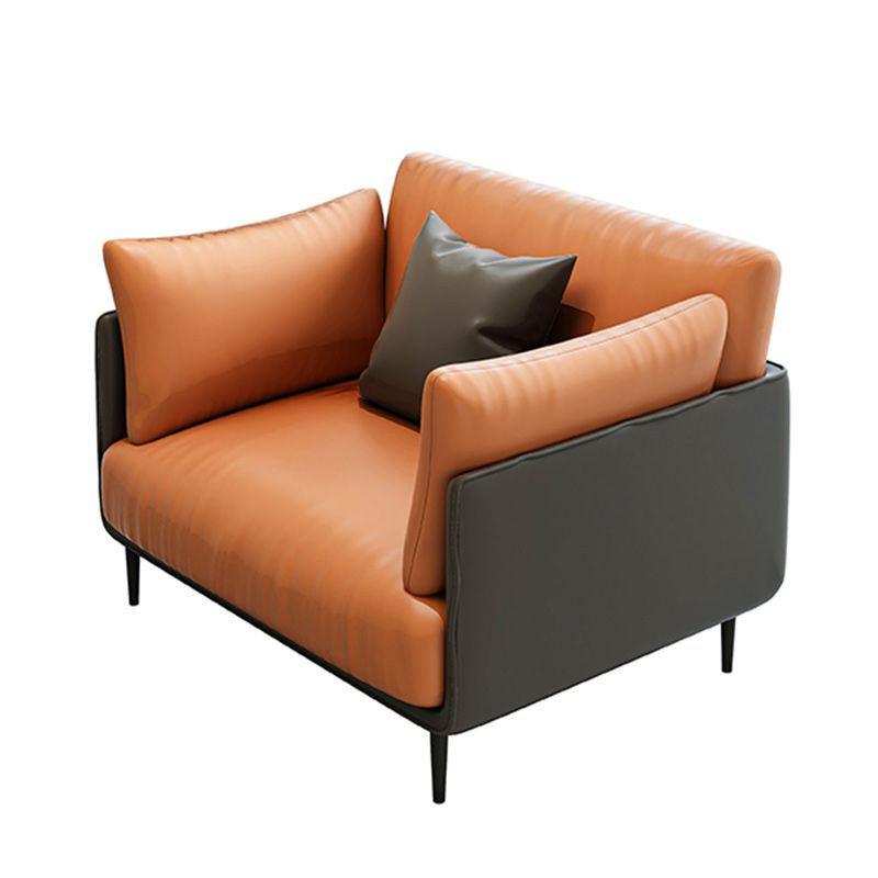 Contemporary Fabric Cushions Sofa 32.28"High Tuxedo Arm Single Cushion Seat Sofa Clearhalo 'furn' 'furn_sofas' 'Furniture' 'furniture_sofas' 'kitchen' 'kitchen_sofas' 'Living Room Furniture' 'Sofa' 'sofas' 1200x1200_54fdaa2e-aa8a-423a-8e12-87ea021286f5