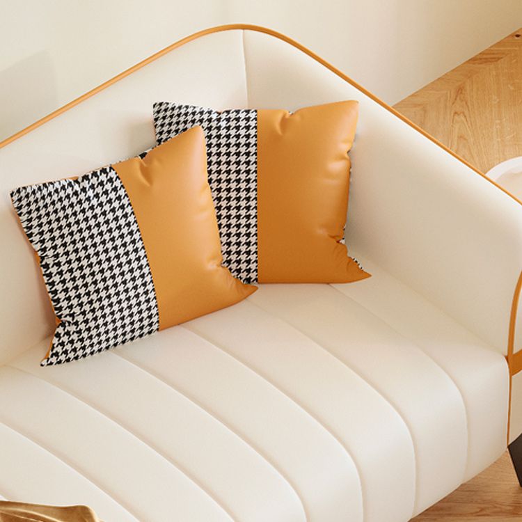 Contemporain 25,59 "H FAUX CUIR Tuxedo ARM SOFA pour le salon