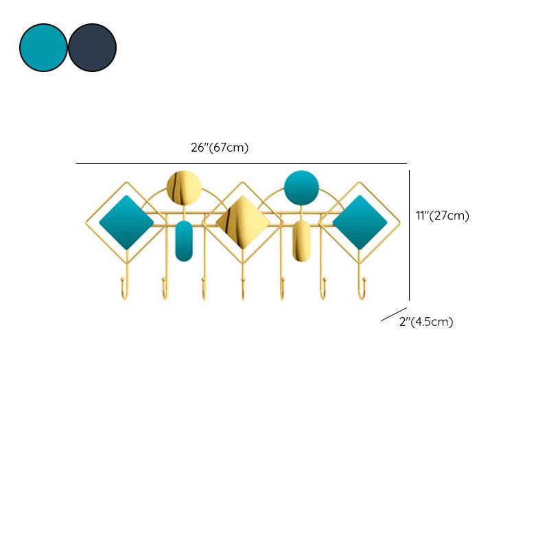 壁に取り付けられたコートハンガーモダンメタル7フックコートラック、10.63 "