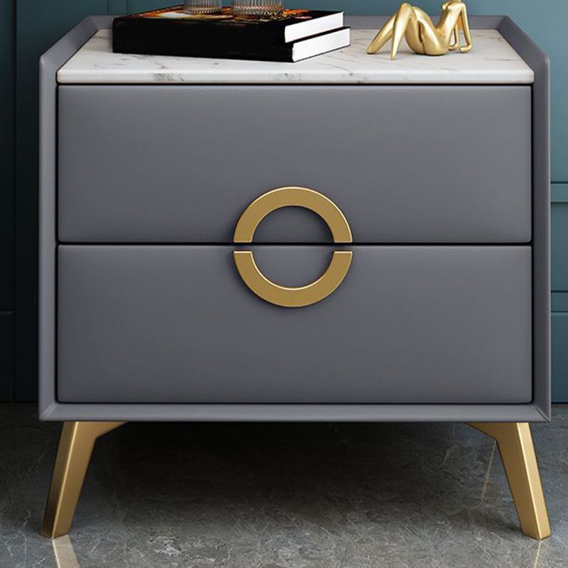 Table de nuit de chevet de lit contemporain avec 2 tiroirs