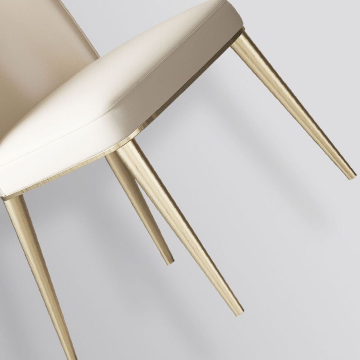 Sillas de comedor de cuero de estilo nórdico sólido sillón de comedor sin brazo