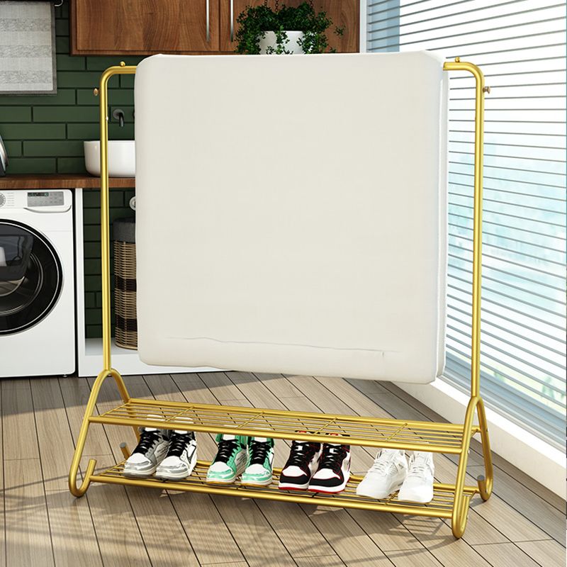 Estantería de almacenamiento de riel colgante enmarcado de metal de Glam Hall