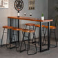 Rectangle de bar à bois massif rectangle Ensemble de table de comptoir 1/7 pièces avec tabourets sans dos
