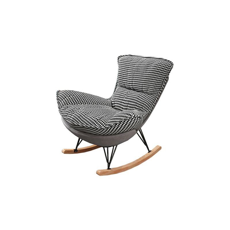 Chaise de planeurs moderne Couleur pure Métal des jambes sombres chaise à bascule avec ottoman