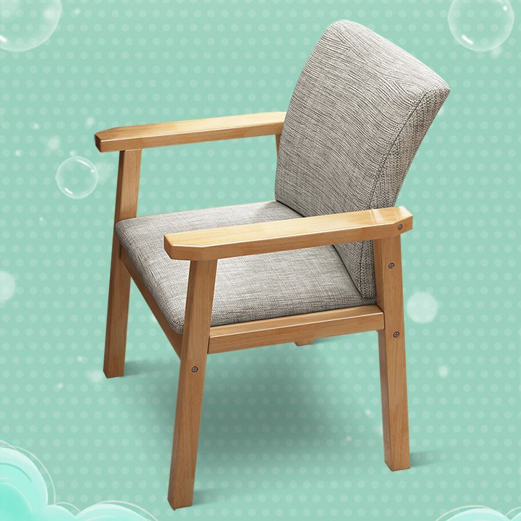 Contemporary Wood Squar Dining Chair Fabric Dining Side Chair for Kitchen Clearhalo ' kitchen&dining_furn' 'Dining Chairs' 'Dining Tables & Seating' 'dining_chair' 'Furniture' 'furniture_dining_chair' 'Kitchen & Dining Furniture' 'kitchen' 1200x1200_5504e238-946e-4858-a8bc-a3271c8c1562