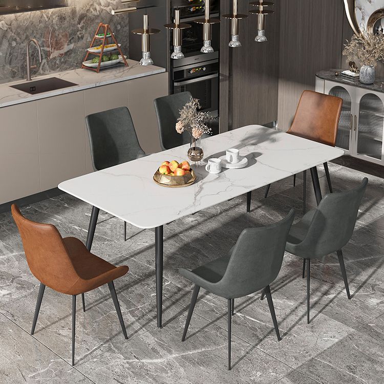 Metal Industrial Dining Room Chair Metallic Finish Parsons Dining Chair Clearhalo ' kitchen&dining_furn' 'Dining Chairs' 'Dining Tables & Seating' 'dining_chair' 'furn' 'furn_dining_chair' 'Furniture' 'furniture_dining_chair' 'Kitchen & Dining Furniture' 'kitchen' 1200x1200_5504fa43-367e-4d43-afc0-dc557a75da22