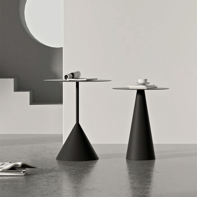 Tavolino tondo in metallo in metallo in metallo di metà secolo 19,6 "/21,6"