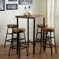 Brown Solid Wood Pub Table Square Bar Height Cocktail Table with Footrest Clearhalo 'Bar Furniture' 'Bar Tables' 'bar_tables' 'furn' 'furn_bar_tables' 'Furniture' 'Kitchen & Dining Furniture' 1200x1200_5506f793-d94c-43e4-97c0-282607ed325e