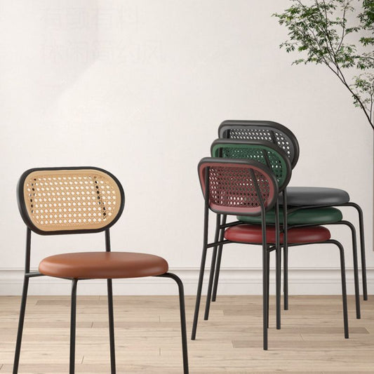 Industrial Upholstered Side Chair Open Back Armless Chair for Dining Room
