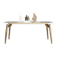 Traditional Luxury Dining Table White Sintered Stone 4 Legs Table with Gold Frame Clearhalo 'Dining Tables & Seating' 'Dining Tables' 'dining_table' 'furn' 'furn_dining_table' 'Furniture' 'furniture_dining_table' 'Kitchen & Dining Furniture' 'kitchen' 'kitchen_dining_table' 1200x1200_5507ed1a-7168-414c-975e-72bbf48aea69