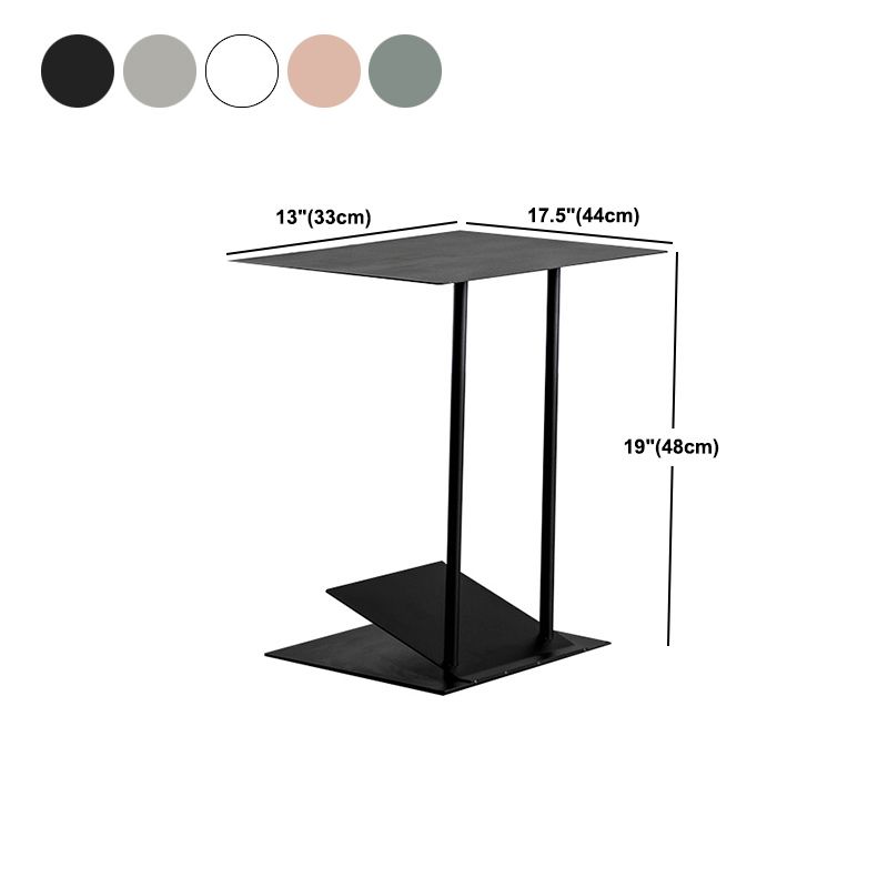 Mid-Century 19" Tall C Side Table Metal Rectangular Side Table