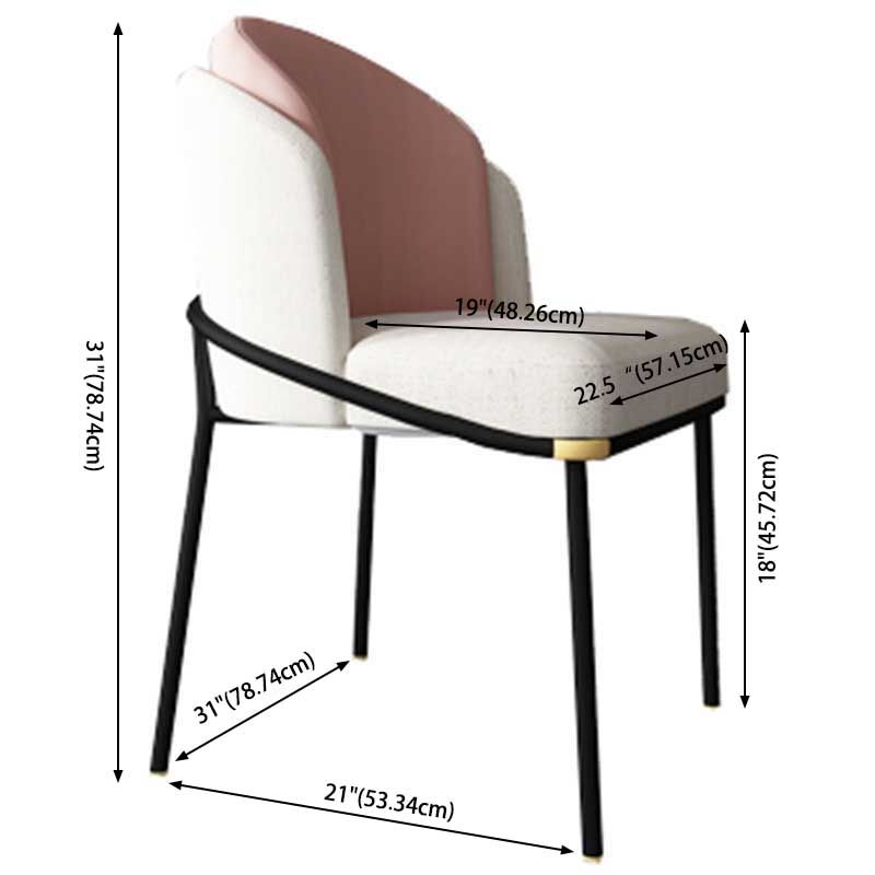 Industrial Style Linen Side Chair Dining Room Dining Chairs With Metal Legs Clearhalo ' kitchen&dining_furn' 'Dining Chairs' 'Dining Tables & Seating' 'dining_chair' 'furn' 'furn_dining_chair' 'Furniture' 'furniture_dining_chair' 'Kitchen & Dining Furniture' 'kitchen' 1200x1200_550a0787-2e19-4cb2-ba9a-715503fe8409