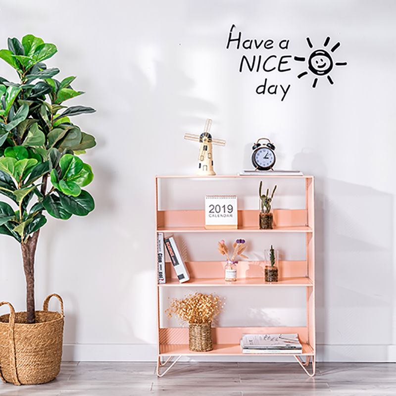 Metal Standard Bookcase Open Back Glam Bookshelf with Shelves