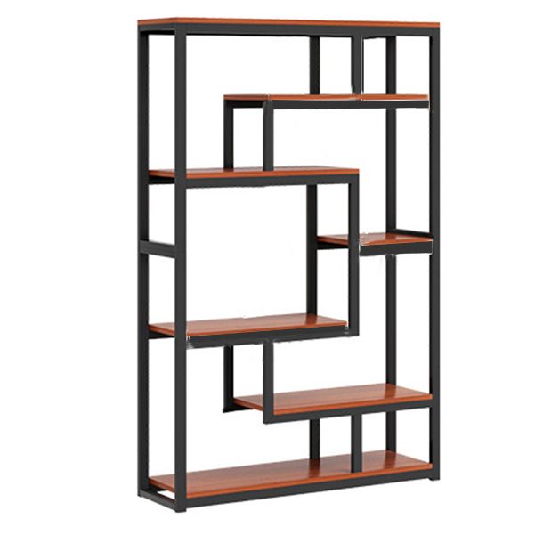 Geometrische boekplank houten en metalen boekenkast voor thuiskantoor