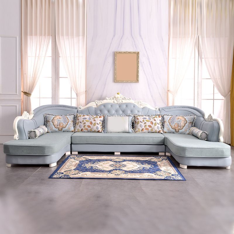 74" Wide French Country Sectional Sofa Leather Sleeper Sectional Clearhalo 'furn' 'furn_sectionals' 'Furniture' 'Living Room Furniture' 'Sectionals' 1200x1200_550de588-4622-4951-a39f-b00abb5af063