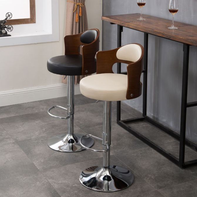 Rotating Barstool Nordic Style Steel Pedestal Bar Stool for Dining Room Clearhalo 'Bar Furniture' 'Bar Stools' 'bar_stools' 'furn' 'furn_bar_stools' 'Furniture' 'Kitchen & Dining Furniture' 1200x1200_550ff63d-b51e-4142-a9c2-3ad2ea65cbe1