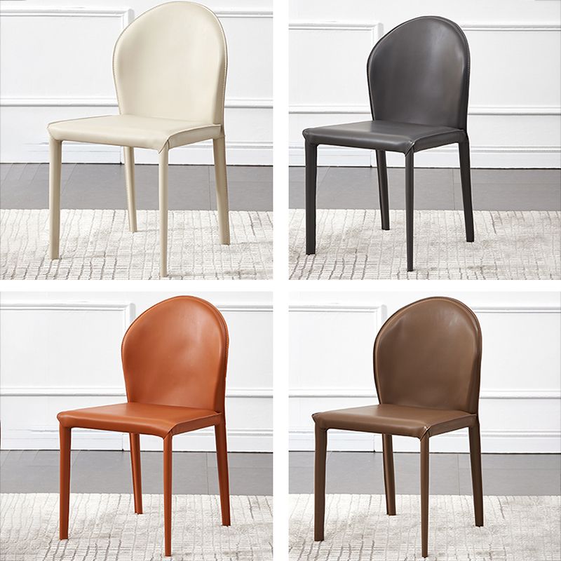 Modern Style Leather Armless Dining Chairs Metal Dining Chair for Home Use