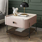 Modern Style with 1 Drawer 1 Storage Rack Leather Black Leg and Nightstand