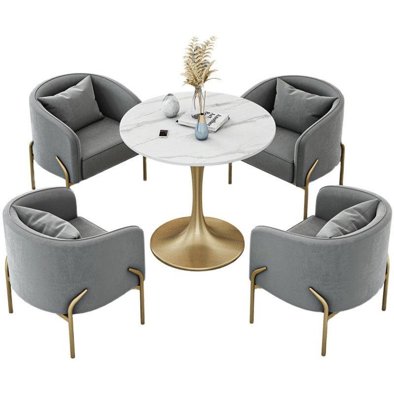 Traditional Luxury Round Dining Site Table Stone Home Furniture with Tulip Base Clearhalo ' dining_table' 'Dining Tables & Seating' 'Dining Tables' 'furn' 'furn_dining_table' 'Furniture' 'furniture_dining_table' 'Kitchen & Dining Furniture' 'kitchen&dining_furn' 'kitchen' 'kitchen_dining_table' 1200x1200_5511e04f-46dd-4490-ae91-100ed3bb3152