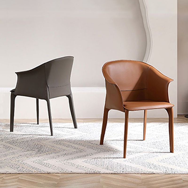 Upholstered Dining Chair Modern Faux Leather Dining Arm Chair