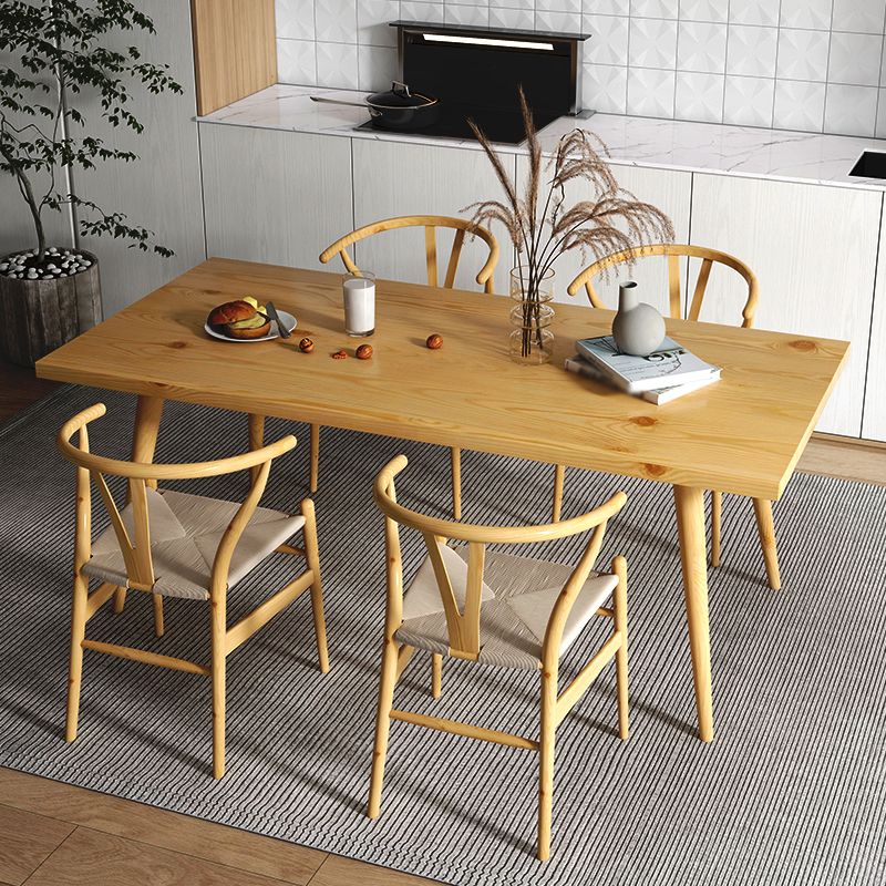 Contemporary Solid Wood Standard Dining Set Rectangle Kitchen Dining Set with 4 Legs Base Clearhalo 'Dining Room Sets' 'Dining Tables & Seating' 'dining_room_set' 'furn' 'furn_dining_room_set' 'Furniture' 'furniture_dining_room_set' 'Kitchen & Dining Furniture' 'kitchen&dining_furn' 'kitchen' 1200x1200_5512de7a-f6ab-49bf-a1cd-404ed4a09d14