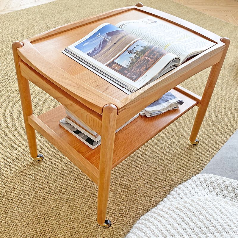 Modern Rectangular End Table Double Tier Corner Table with Storage Clearhalo 'Coffee & Accent Tables' 'End & Side Tables' 'end_side_tables' 'furn' 'furn_end_side_tables' 'Furniture' 'Living Room Furniture' 1200x1200_5515023e-a855-4a8e-96ef-1bea67659ca3