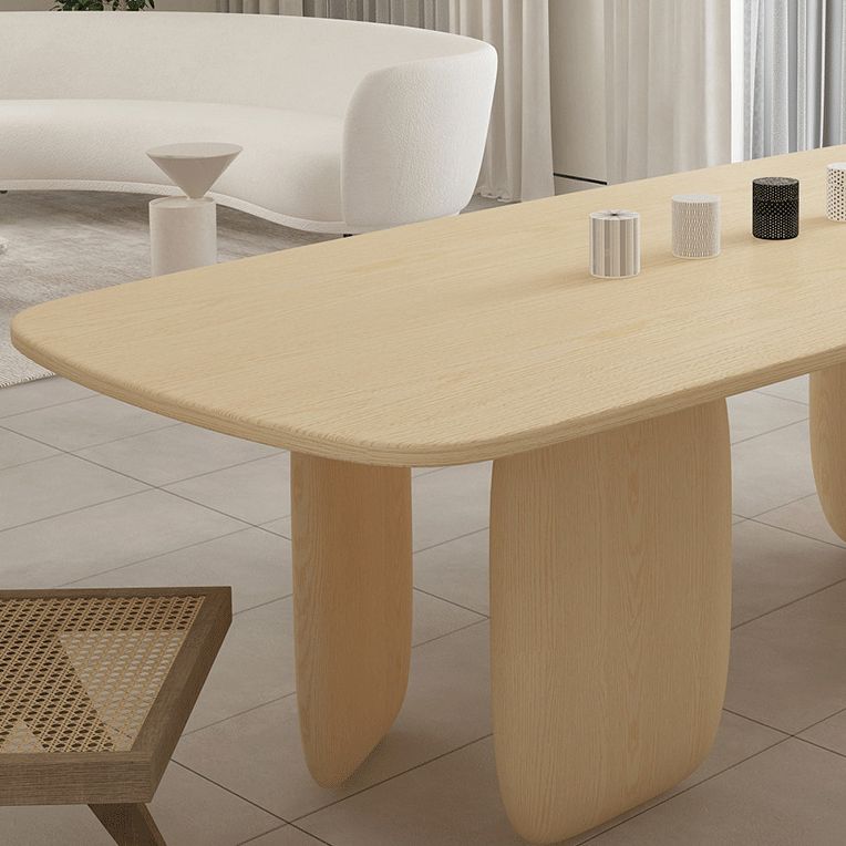Solid Wood Rectangle Dining Table Modern Contemporary Kitchen Wood Table with 3 Legs Clearhalo ' dining_table' 'Dining Tables & Seating' 'Dining Tables' 'furn' 'furn_dining_table' 'Furniture' 'furniture_dining_table' 'Kitchen & Dining Furniture' 'kitchen&dining_furn' 'kitchen' 'kitchen_dining_table' 1200x1200_551601b1-8c7b-4b50-a8ca-c25e5cbeb638