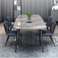 Stone and Steel Dining Table Industrial Grey Dinner Room Kitchen Table
