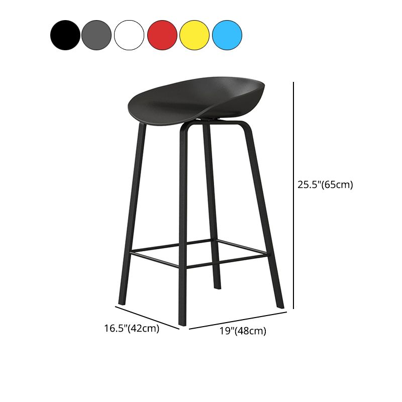 Nordic Design Bucket Low Back Stools for Home Plastic Counter Stool with Metal Legs Clearhalo 'Bar Furniture' 'Bar Stools' 'bar_stools' 'furn' 'furn_bar_stools' 'Furniture' 'furniture_bar_stools' 'Kitchen & Dining Furniture' 1200x1200_5518b385-8366-41ab-87ca-709655c83a4f