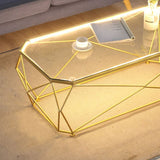 Contemporary Cocktail Table Glass Top Rectangular Single Coffee Table