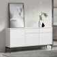 Wood Server Credenza in stile contemporaneo con armadi e cassetti