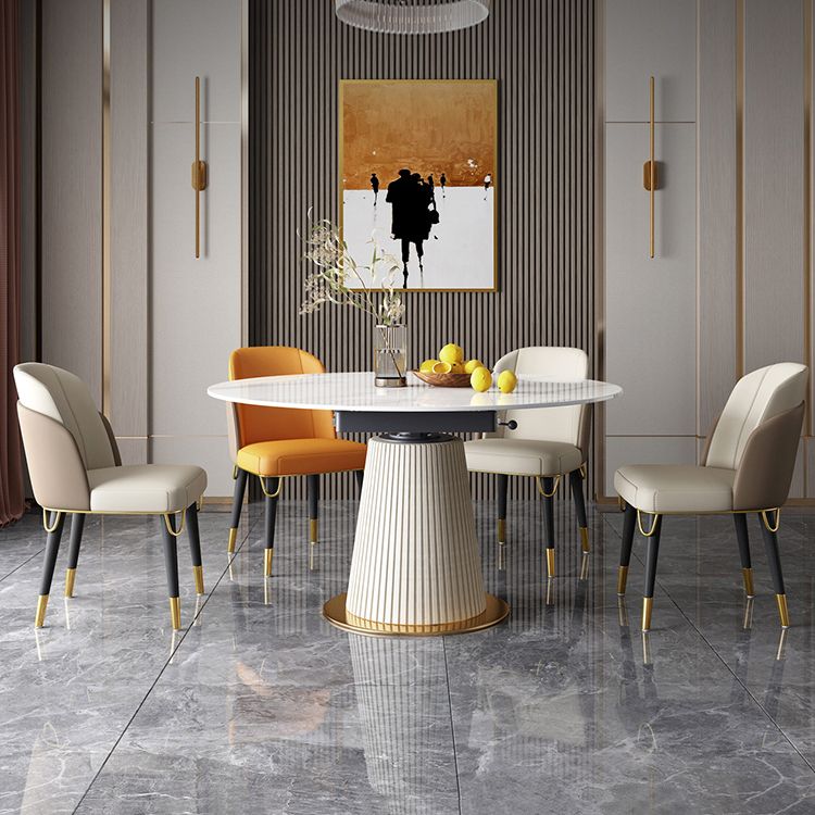 Round Dining Site Table Traditional Luxury Dinner Room Table with Drop Leaf Clearhalo ' dining_table' 'Dining Tables & Seating' 'Dining Tables' 'furn' 'furn_dining_table' 'Furniture' 'furniture_dining_table' 'Kitchen & Dining Furniture' 'kitchen&dining_furn' 'kitchen' 'kitchen_dining_table' 1200x1200_551be593-2728-49f9-bca9-7e17e3b29596