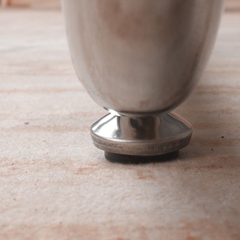 Modern Glass Round Side Table 27.5"/31.5" Wide Metal Sled End Table