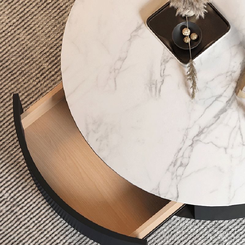 Metal Drum Coffee Table with Storage Round Cocktail Table in Black Clearhalo 'Coffee & Accent Tables' 'Coffee Tables' 'coffee_tables' 'furn' 'furn_coffee_tables' 'Furniture' 'Living Room Furniture' 1200x1200_551d67a8-a846-40db-8ee7-93501da56711