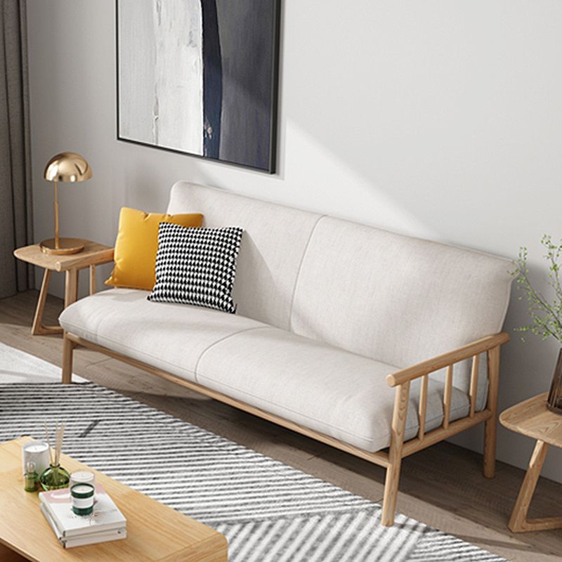 Linen Beige Upholstered Sofa Square Arm Settee with Wooden Legs for Apartment Clearhalo 'furn' 'furn_sofas' 'Furniture' 'furniture_sofas' 'Living Room Furniture' 'Sofa' 'sofas' 1200x1200_5520860a-26b7-44b4-934e-520b26999de8