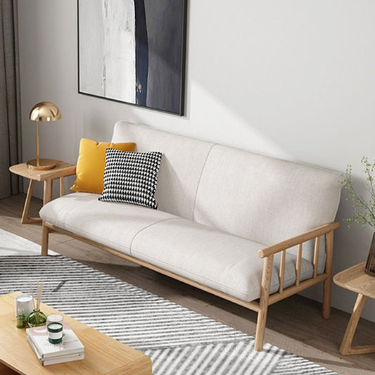 Linen Beige Upholstered Sofa Square Arm Settee with Wooden Legs for Apartment Clearhalo 'furn' 'furn_sofas' 'Furniture' 'furniture_sofas' 'Living Room Furniture' 'Sofa' 'sofas' 1200x1200_5520860a-26b7-44b4-934e-520b26999de8