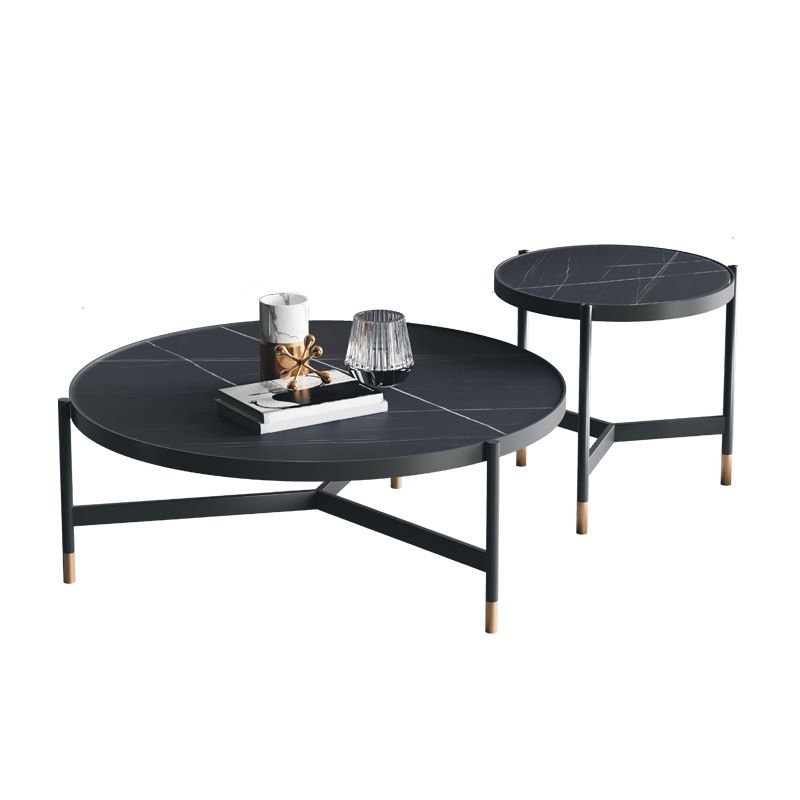 3 Legs 2 Piece Bunching Coffee Tables Minimalist Round Stone Cocktail Table Clearhalo 'Coffee & Accent Tables' 'Coffee Tables' 'coffee_tables' 'furn' 'furn_coffee_tables' 'Furniture' 'Living Room Furniture' 1200x1200_5520bdd4-681e-4e25-964f-5f76ef9bc599